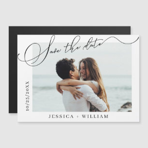エレガントな結婚式のSave the Date 磁石 フォトカード