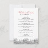 エレガントな結婚式はバラが付いているエンクロージャカードを詳しく述べます サンキューカード (正面)