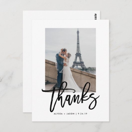 エレガントな結婚式は写真との感謝していしています ポストカード (正面/裏面)