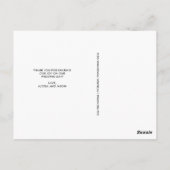 エレガントな結婚式は写真との感謝していしています ポストカード (裏面)