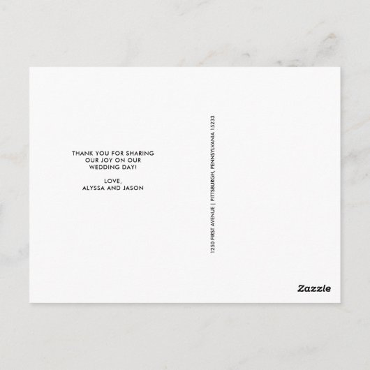 エレガントな結婚式は写真との感謝していしています ポストカード (裏面)