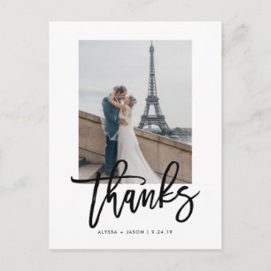 エレガントな結婚式は写真との感謝していしています ポストカード