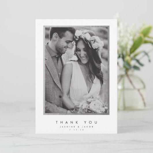 エレガントな結婚式は写真カード感謝していしています サンキューカード (スタンド正面)