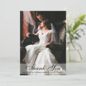 エレガントな結婚式は写真カード感謝していしています サンキューカード (スタンド正面)