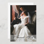 エレガントな結婚式は写真カード感謝していしています サンキューカード (正面/裏面)