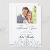 エレガントな結婚式は感謝していしています(垂直) サンキューカード (正面/裏面)