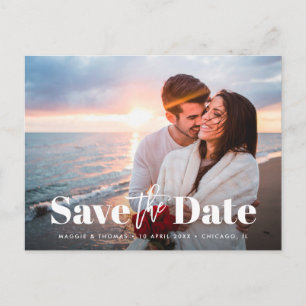 エレガントな結婚式は日付はがきを保存 ポストカード