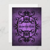 エレガントな結婚式は日付を保存 案内ポストカード (正面/裏面)