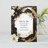 エレガントな結婚式は日付カードを保存 セーブザデート (スタンド正面)