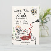 エレガントな結婚式は日付カードを保存 招待状 (スタンド正面)