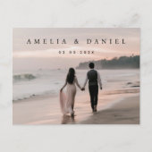 エレガントな結婚式は日付写真を保存 ポストカード (正面)