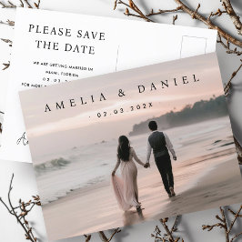 エレガントな結婚式は日付写真を保存 ポストカード