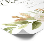 エレガントな結婚式は白い看板を一つ取りなさい ポスター (角)