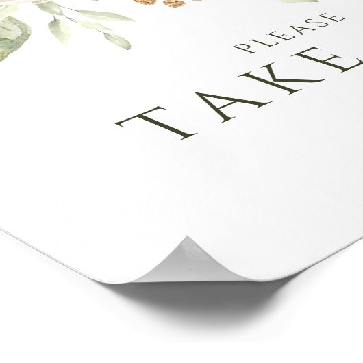 エレガントな結婚式は白い看板を一つ取りなさい ポスター (角)