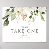 エレガントな結婚式は白い看板を一つ取りなさい ポスター (正面)