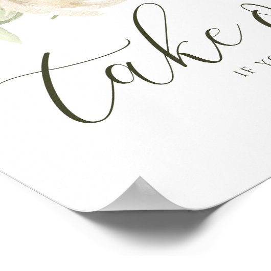 エレガントな結婚式は白い看板を一つ取りなさい ポスター (角)