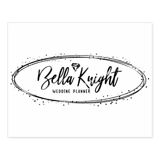 エレガントな結婚式またはジュエリー会社のロゴカスタム ラバースタンプ (インプリント)