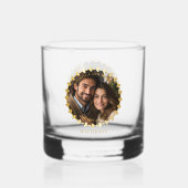エレガントな結婚式または記念日カップルの写真名 ウイスキーグラス (正面)