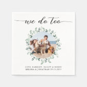 エレガントな結婚式もモダン行うペット犬 スタンダードカクテルナプキン (正面)