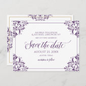 エレガントな結婚式を保存する日付ヴィンテージ梅 案内ポストカード (正面/裏面)