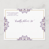 エレガントな結婚式を保存する日付ヴィンテージ梅 案内ポストカード (裏面)