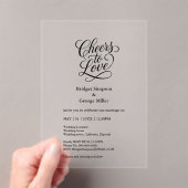 エレガントな結婚式を愛する黒い透明な応援 アクリル招待状 (インサイチュ (ポータブル))