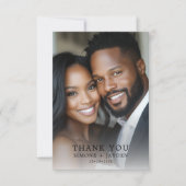 エレガントな結婚式アフリカ系アメリカ人2写真ありがとう サンキューカード (正面)