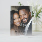 エレガントな結婚式アフリカ系アメリカ人2写真ありがとう サンキューカード (スタンド正面)