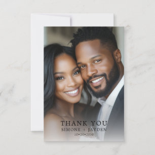 エレガントな結婚式アフリカ系アメリカ人2写真ありがとう サンキューカード