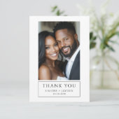 エレガントな結婚式アフリカ系アメリカ人2写真ありがとう サンキューカード (スタンド正面)