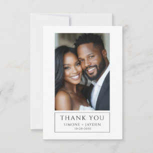 エレガントな結婚式アフリカ系アメリカ人2写真ありがとう サンキューカード