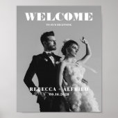 エレガントな結婚式ウェルカムサインポスター写真 ポスター (正面)