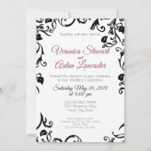 エレガントな結婚式カップルイラスト 招待状 (裏面)