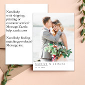 エレガントな結婚式サンキューカードと写真 サンキューカード