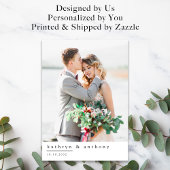 エレガントな結婚式サンキューカードと写真 サンキューカード