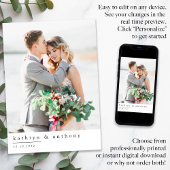 エレガントな結婚式サンキューカードと写真 サンキューカード