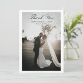 エレガントな結婚式サンキューカードと写真 – Editab サンキューカード (スタンド正面)