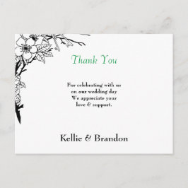 エレガントな結婚式サンキューカード ポストカード
