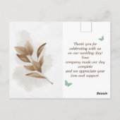 エレガントな結婚式サンキューカード ポストカード (裏面)