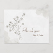 エレガントな結婚式サンキューカード ポストカード (正面)