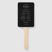 エレガントな結婚式サービスのプログラムブラック ハンドファン (裏面)