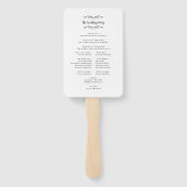 エレガントな結婚式シック式プログラム白黒 ハンドファン (裏面)