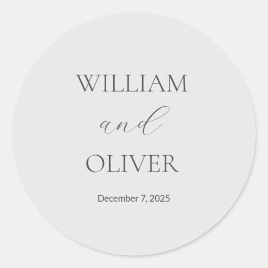 エレガントな結婚式ステッカー ラウンドシール (正面)