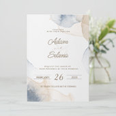 エレガントな結婚式デートの招待状を保存 招待状 (スタンド正面)