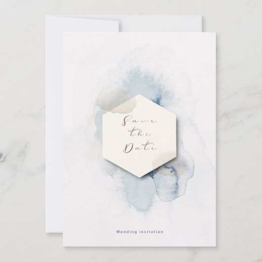 エレガントな結婚式デートの招待状を保存 招待状 (裏面)