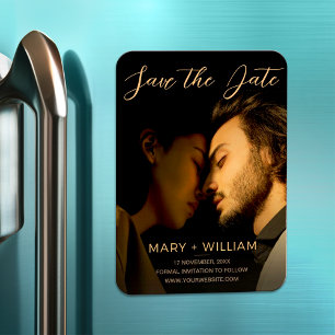 エレガントな結婚式トレンディー日付写真を保存 マグネット