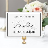 エレガントな結婚式ハッシュタグサイン 黒い枠 招待状