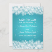 エレガントな結婚式パーティーの輝きターコイズ 招待状 (裏面)