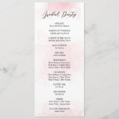 エレガントな結婚式パーティープログラム メニュー (裏面)