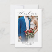 エレガントな結婚式フォト+サンクスカード サンキューカード (正面)